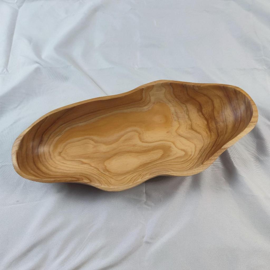 Wooden Salad Bowl Decorative Rustic Platter 15.7x7x2.3 Inch Decorative Serving Dishes For Candy Dessert Snack Table Kitchen