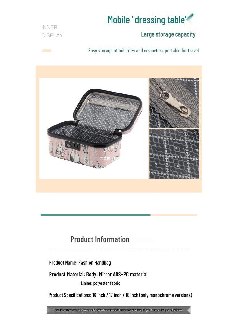 16" Women's Carry-on Makeup & Toiletry Bag with Lock - Large Capacity, Lightweight, Waterproof Organizer.
