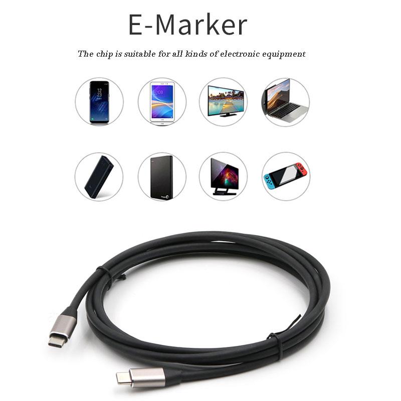 Type-c Data Cable 3.1ctoc Dual Head 5a100w16 Core 10gen2 Full Function 4k Video Cable