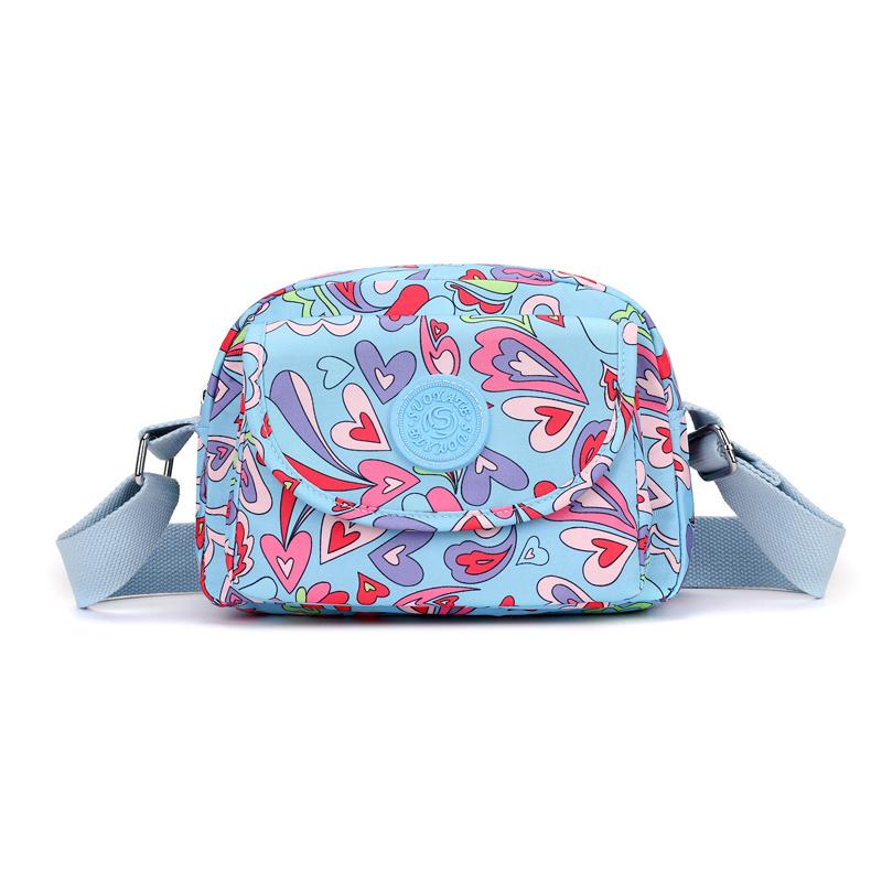 

Нейлоновая сумка с принтом. Цветочная сумка. Маленькая квадратная сумка с несколькими отделениями. Многослойная сумка.