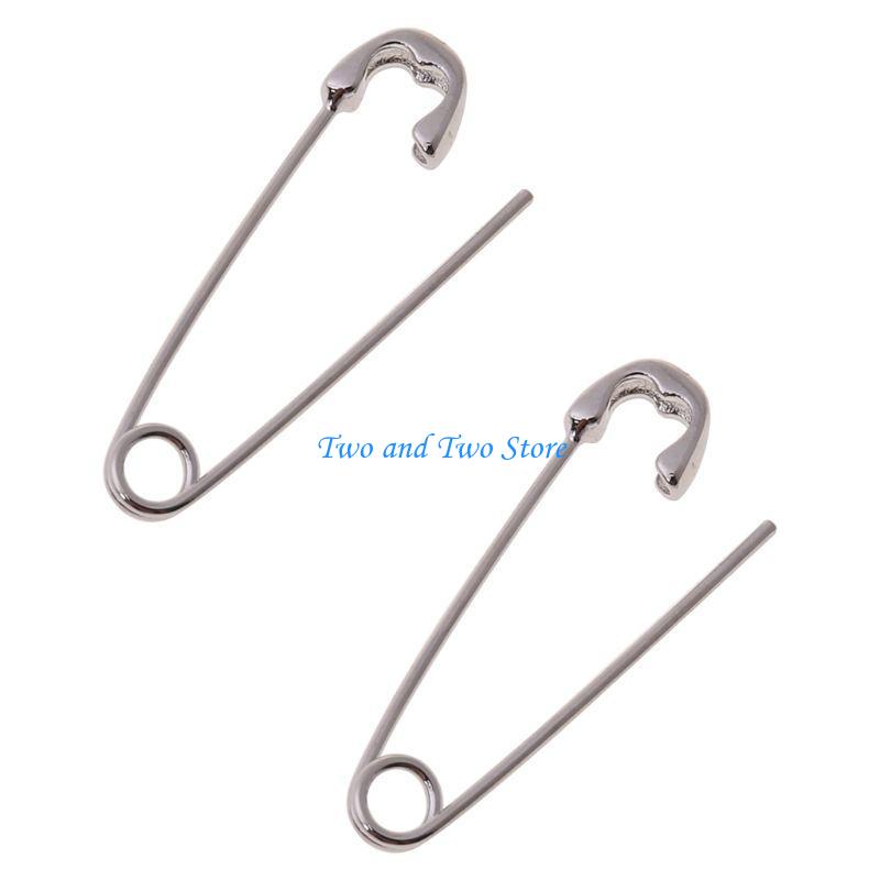 HX6F Fashion Silver Safety Pin Ear Studs All-match Pin Studs Earrings Jewelry Gifts for Men Women Family Friend