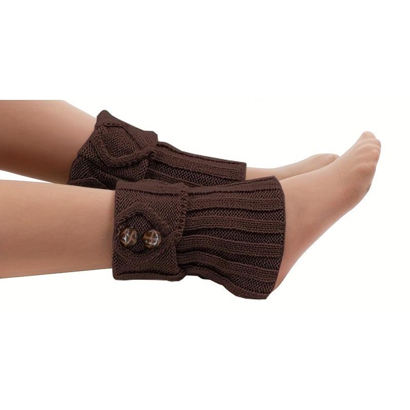 Women's Diamond Pattern Wool Leg Warmers - Cozy Winter Boot Covers