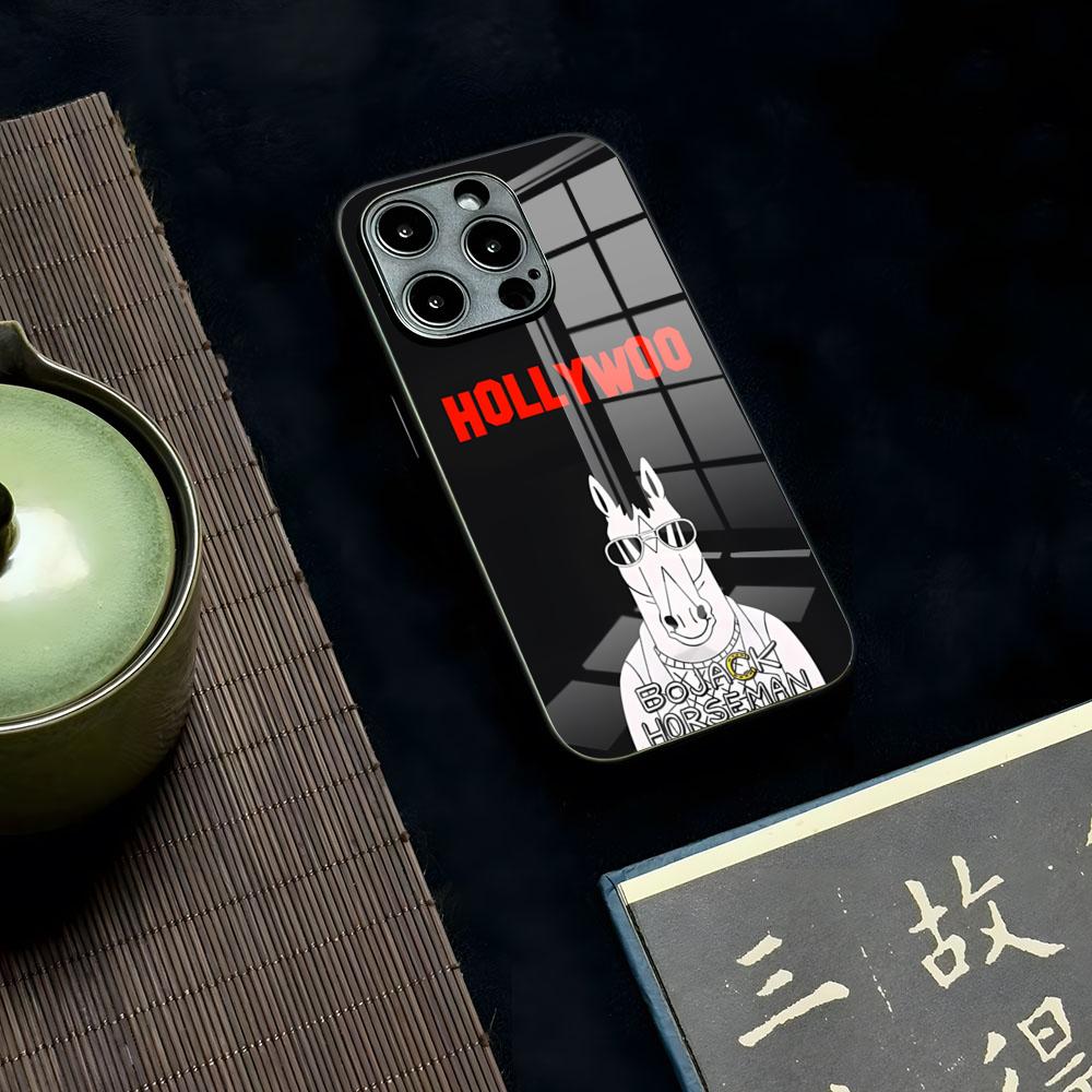 Cartoon B-boJack Horsemans Phone Case For Iphone 16 15 13 12 14 11 Pro Max Mini X Xr Xs 8 7 Puls 6 Glass Transparent Luxury Coqu
