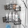 Iron Art Punch-Free Bathroom Triangle Shelf - Wall-Mounted Corner Soap Holder & Toiletries Storage Rack