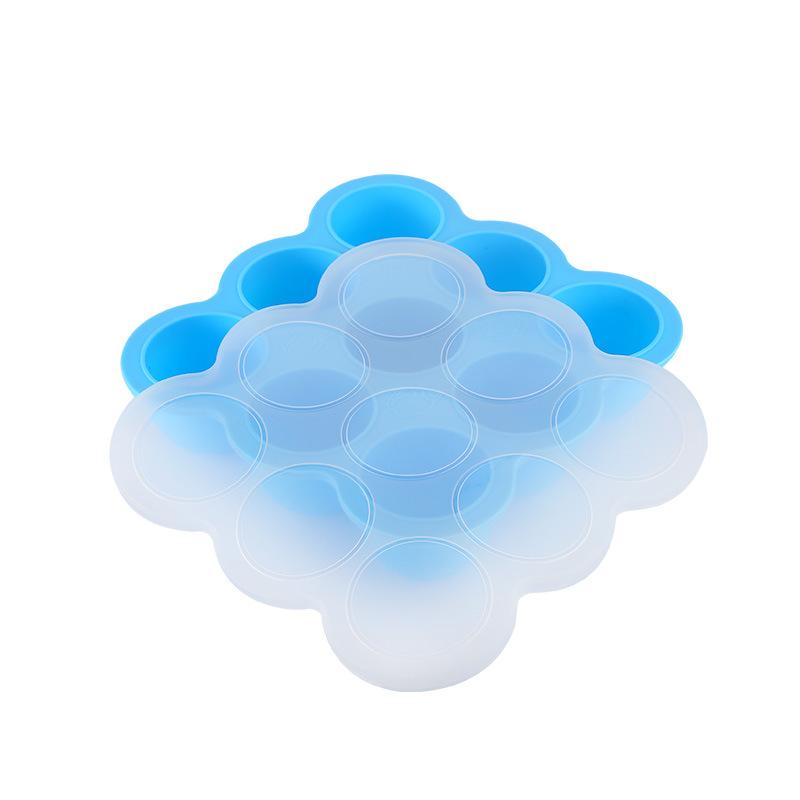 

Силиконовая коробка для фруктов и еды для дома с 9 отверстиями и крышкой, форма для хранения кубиков льда для хранения кубиков льда, форма для льда синий