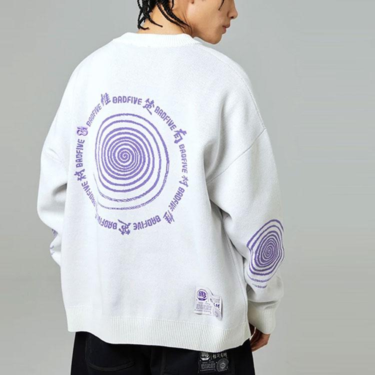 Li-Ning Badfive Series Loose Pullover Knit Sweater Men Tops White AMBR071-2