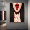 Módulo de labios rojos sexys modernos, pintura en lienzo, carteles nórdicos e impresiones, imagen de pared para Cuadros, decoración del hogar, sala de estar, sin marco