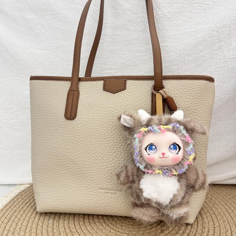 Lace Trimmed Plush Doll Pendant Cute Family Series Vinyl Face Backpack Hanging for Keychain Bag Kids Decor