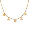 European-American Ins Style Stainless Steel Starfish & Turtle Seashell Pendant Necklace for Women
