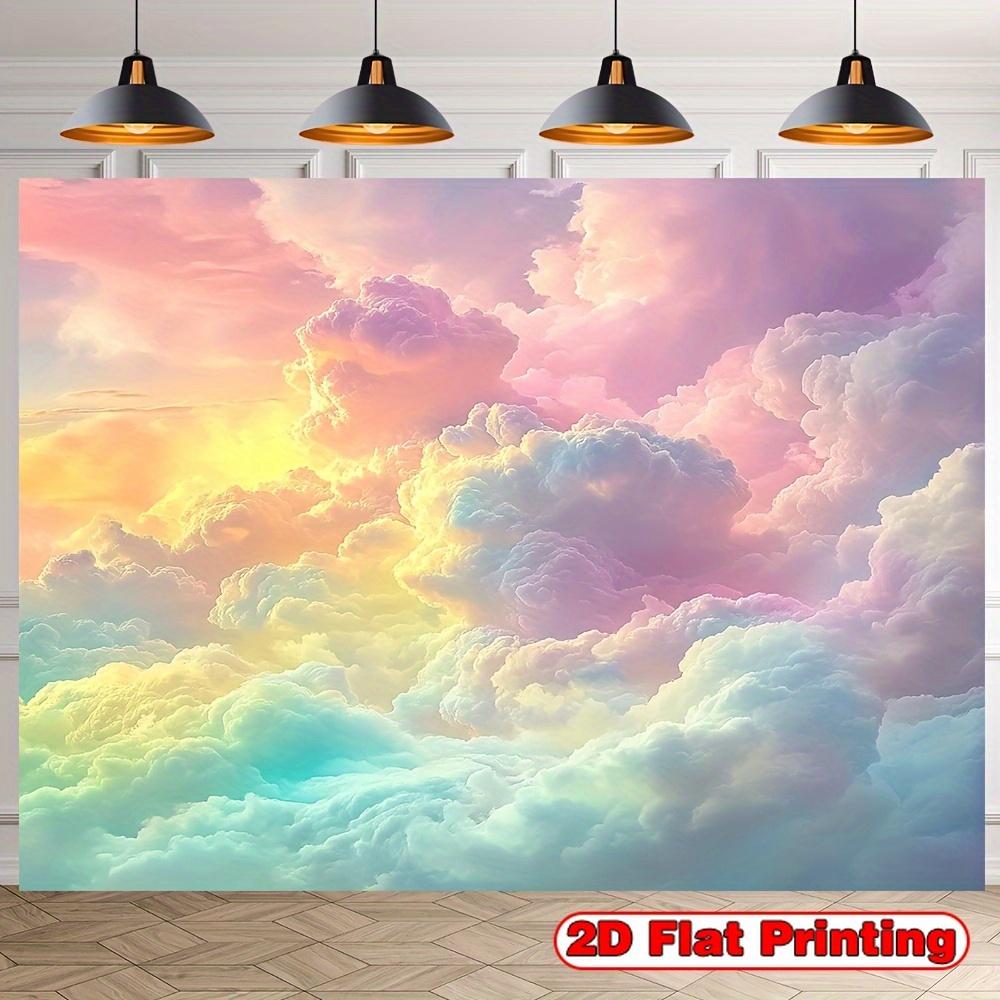 2D Flat Banner 1 Piece with a Dreamy Cloud Polyester Fabric Background Suitable for Home Walls and Gardens