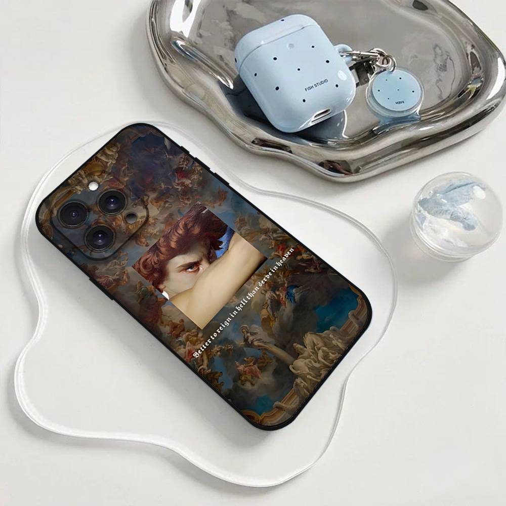 Painting The Fallen Angel A-Alexandre Phone Case For Iphone 17 16 15 11 13 14 Pro Max X Xr Xs Max 12mini Black Shell Cover Case