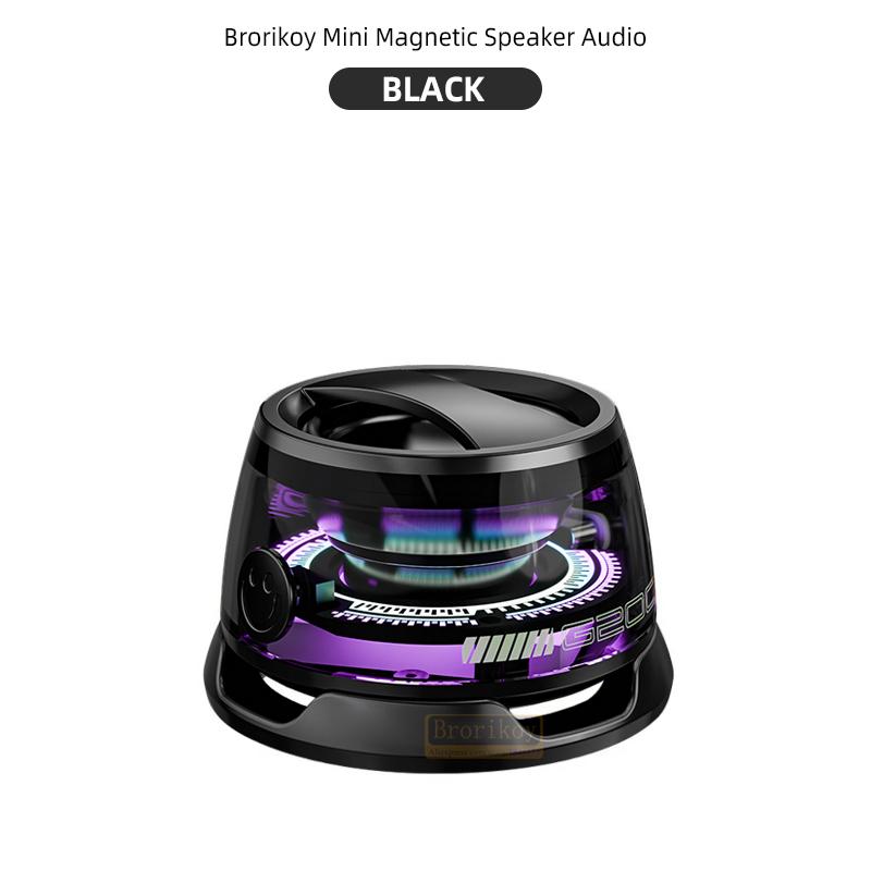 

New Outdoor Magnetic Bluetooth Speaker Mini Wireless Portable Travel Stereo Speaker with RGB Light for Tablet Laptop чорний