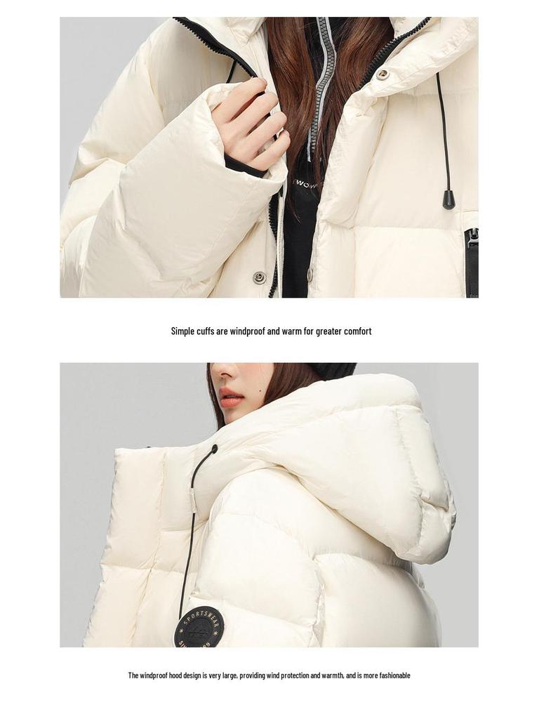 2025 Herren Dicke Warme Mittellange Winter Daunenjacke mit Kapuze - 90% Weiße Entendaunen, Partnerlook