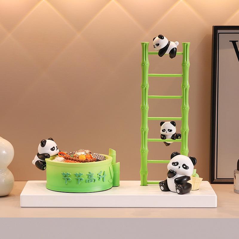 High-End Nische Panda Zuhause Schlüssel Veranda Aufbewahrung Harz Ornamente für Zuhause Wohnzimmer Büro Schreibtisch Dekorationen