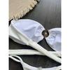 2025 Special Fabric Metal Texture Women's New Solid Color Bikini  Split Swimsuit Nylon Swimsuit