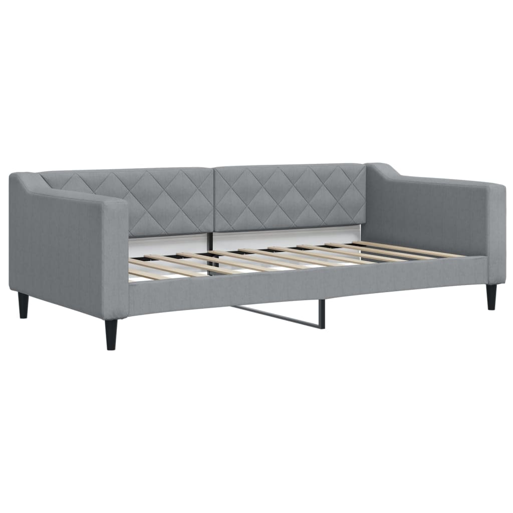 Vidaxl Sofa Rozsuwana Z Materacami, Jasnoszara, 80X200 Cm, Tkanina