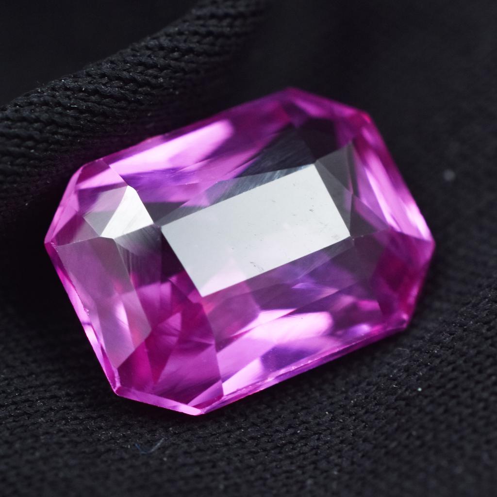 Natural Pink Sapphire Loose Gemstone 7.15 Ct Emerald Shape Unique September Birthday Birthstone