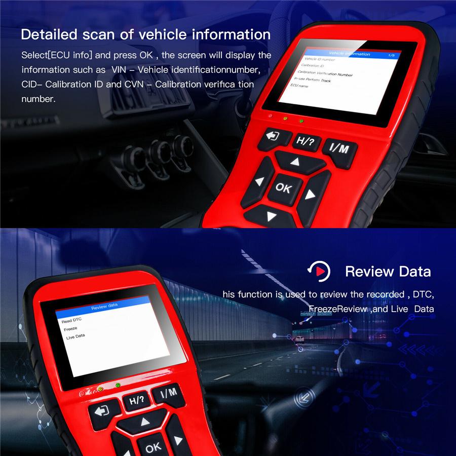 JD906S New Generation Scan Tool Code Reader OBD2 Scanner Mode6/8 I/M