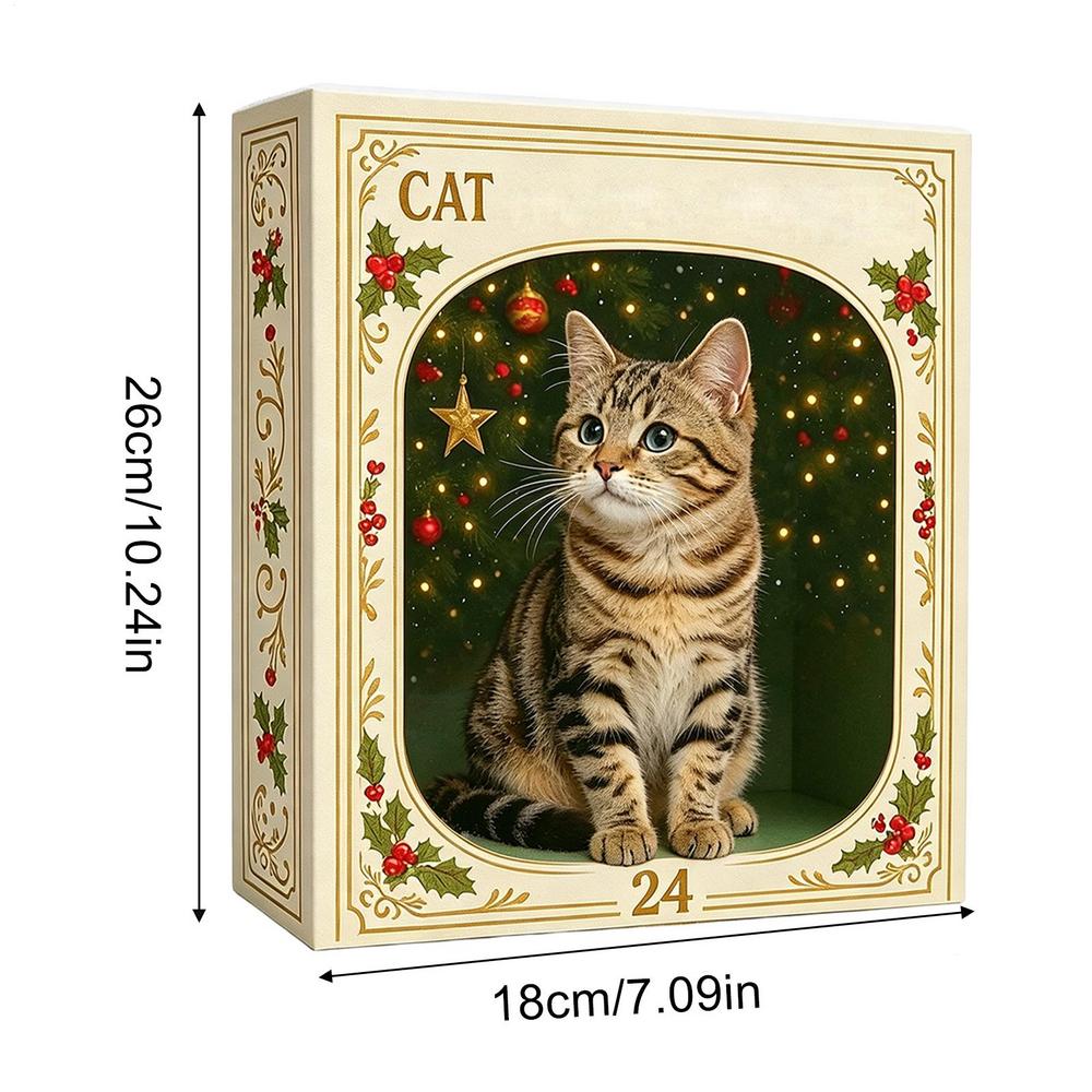 1116 Christmas Advent Calendar 11 Days Cat Pendants 1D Acrylic Hanging Ornaments for Cat Lovers Home Christmas Tree Decorations