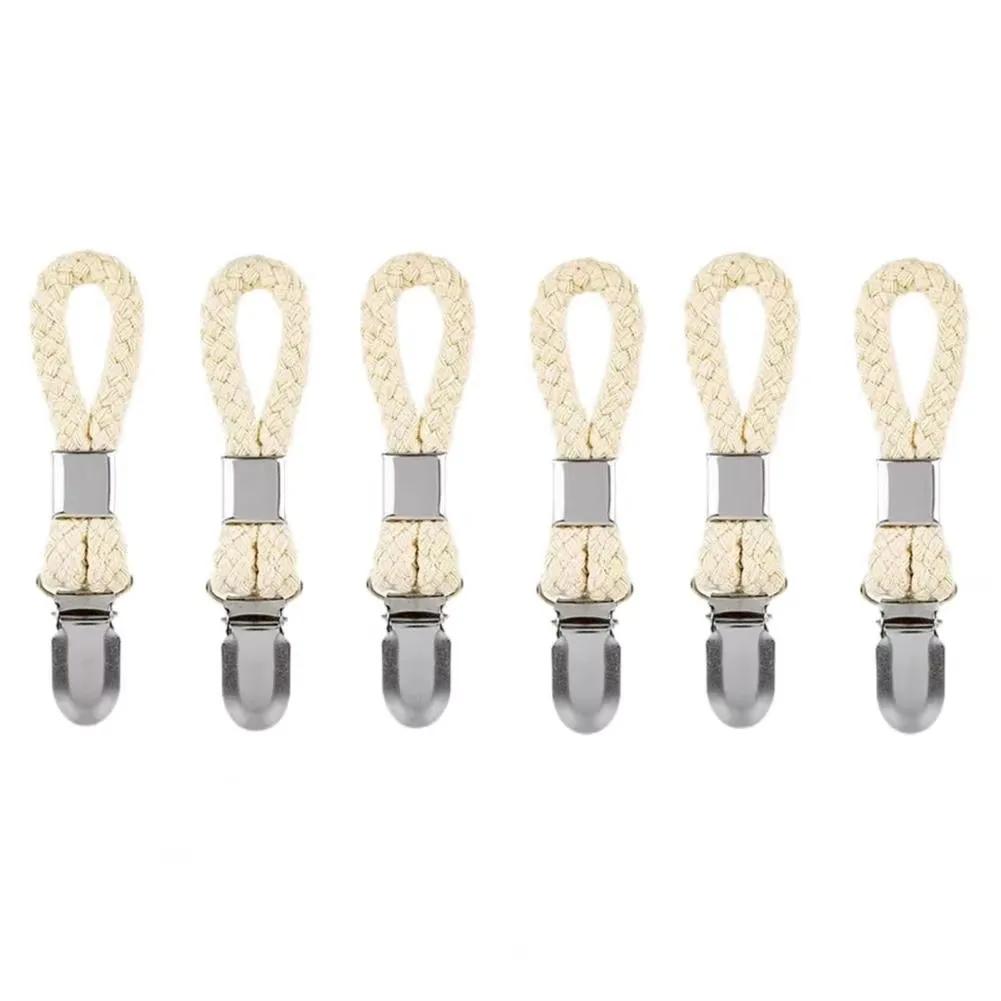 Clips Towel Hangers Rack Hand Towel Hook Cloth Holder Brackets Braided Cotton LoopHome Bathroom Cloth Hanger Kitchen Accessories