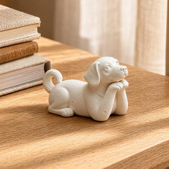 3D Printed Dog Figurine Cute Puppy Figures Small Animal Figurines Realistic Detailed Puppy
