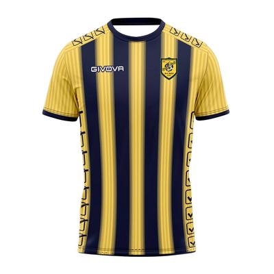 Rayures Bleues et Jaunes Impression Géométrique T-shirt de Sport Respirant Maillot de Football Impressions HD 3D Maillot Idéal Tenue Parent-Enfant