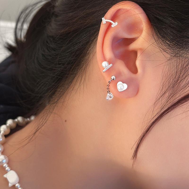 

Серьги-гвоздики с имитацией жемчуга, женские, легкие, роскошные, геометрические, серьги-гвоздики с любовью