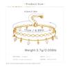 Women 18k Real Gold Double Layer Adjustable Bracelet White Zircon Lobster Clasp Hand Jewelry