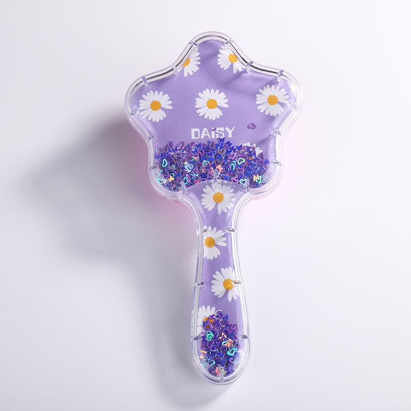 2023 New Cartoon Quicksand Comb with Glitter and Foam Hair Cushion Massage Comb for Cosmetic Styling