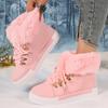 New Winter Short-top Long-furmed Leather Snow Boots for Women, Plus-size Fleece and Thickened Cotton Boots