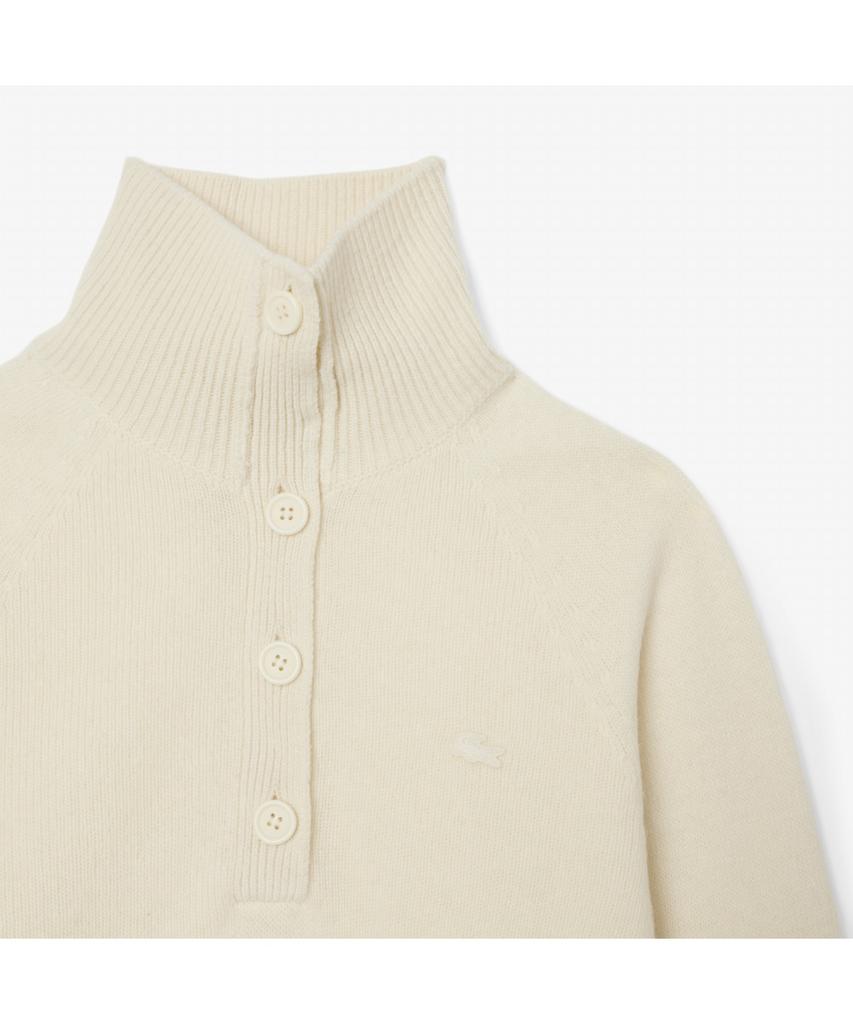 LACOSTE Women'S Carded Wool Half-Button Sweater Af4010-55N Xfj
