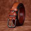 Women's Leather Belt Fashionable Retro Emboss Leather Belt Women's First Layer Cowhide Casual Pin Buckle Jeans Belt Women's