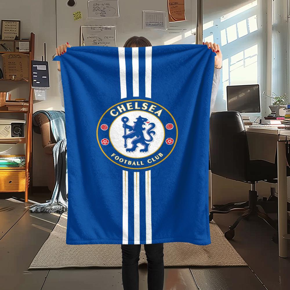 1Pc Chelsea FC Print Flannel Blanket High Quality Warm Comfortable Cover for All Seasons Perfect for Gifts Home Decor