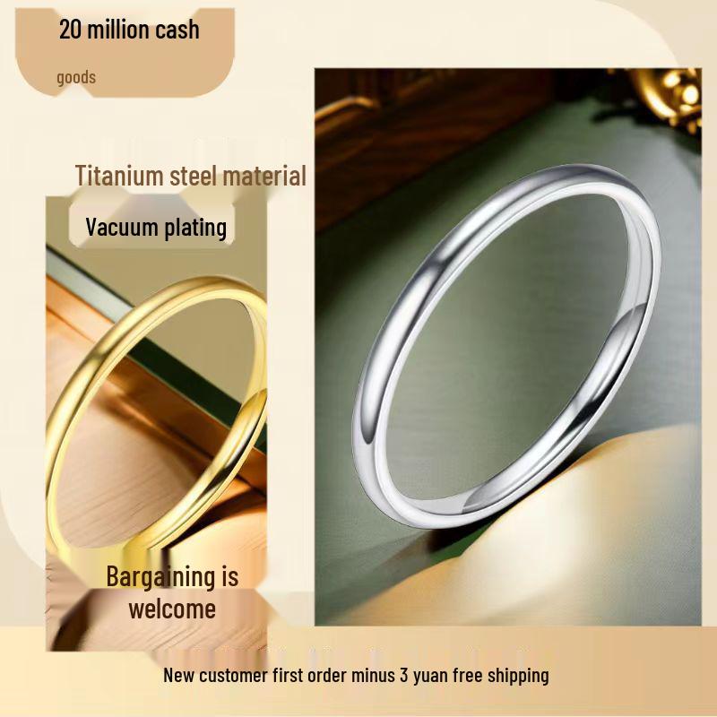 Women's Stainless Steel 2mm Minimalist Ring - Non-Fading Titanium Steel Fashion Accessory