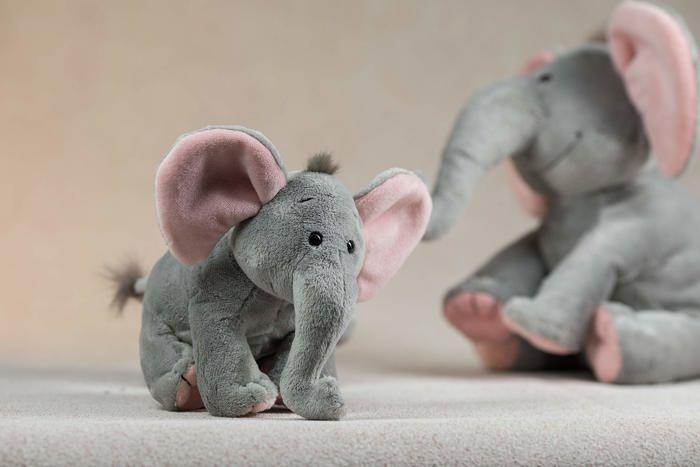 Peluche - BabySugar - 5190 - Élégant Éléphant Rose - Taille XS 13 Cm - Lavable En Machine