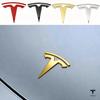NJUT5 Tesla Model 3/Y Metal Blackened Logo Emblem - Front Bumper & Rear Trunk Logo Replacement Kit Car Exterior Decoration Parts