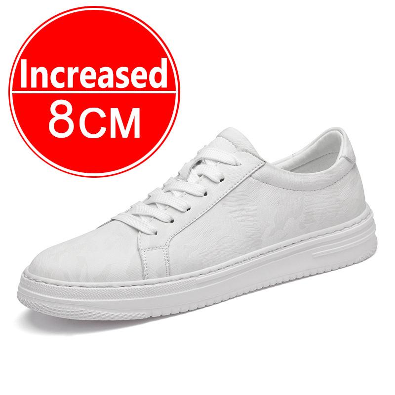 New Men's Sneakers Elevator Shoes Invisible Inner Height Increasing 6/8CM White Tennis Men Sports Shoes Heighten Increased Shoes