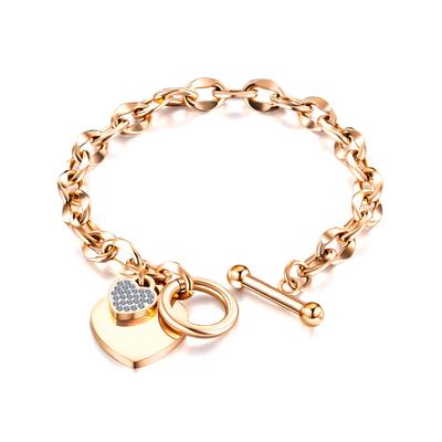 Gioielli alla moda d'amore Bracciale personalizzato con fibbia OT in acciaio al titanio di alta gamma per donne