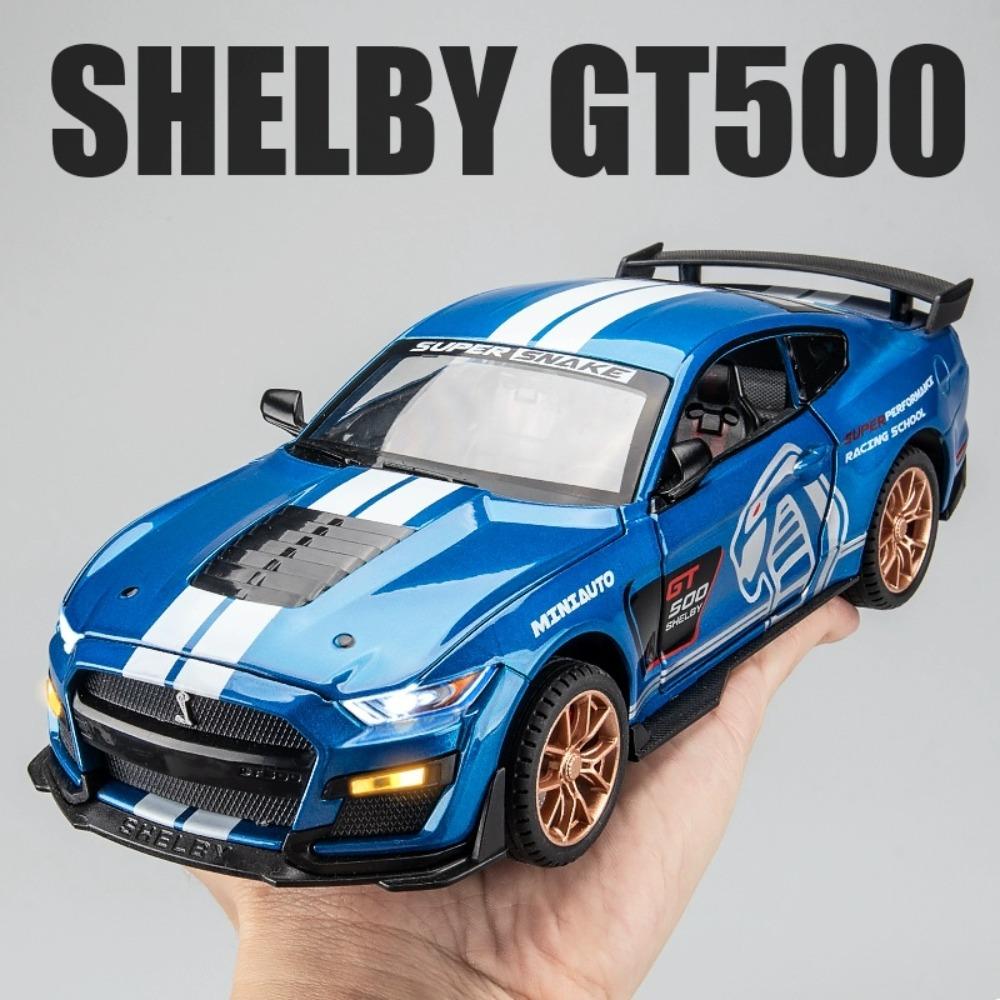 1:24 Mustang Shelby GT500 I5M60 Models Cars Toys Diecasts Alloy Sports Cars Doors Opened Sound Light Pull Back Toy Collectibles