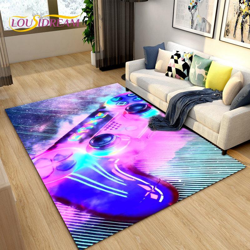 Cartoon Gamer Game Controller Area Rug Large,Carpets Rug for Living Room Children's Room,Kids Play Crawl Non-slip Floor Mat Gift