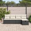 vidaXL 5-piece Garden Sofa Set with Black Poly Rattan Cushions, vidaXL 2-seater Garden Sofa with Storage 3360188
