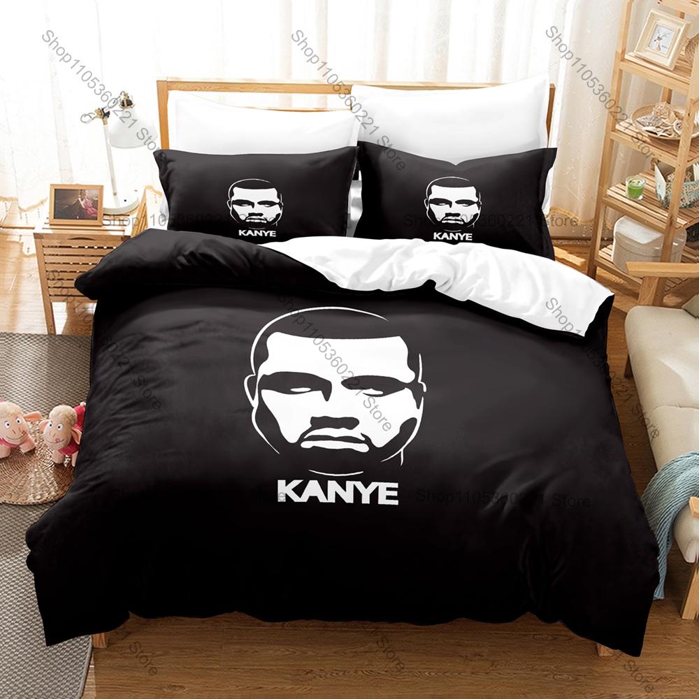 Psychedelic Graduation Bear Graphic Ye Kanye West Vintage Hip Hop Star Bedding Set Duvet Cover With 2 Pillowcases Teen Urban