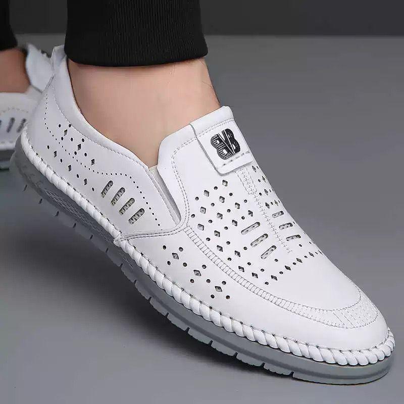 

Leather shoes men s summer new one-pedal casual men s shoes soft sole soft surface non-slip driving middle-aged dad shoes 45