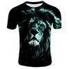 Cool Lion Graphics T Shirts Summer Fashion Short Sleeve 3D Animals Printed Mens T-shirts Casual Streetwear Oversized Tees Tops