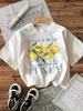 2026 Estate Larga Grafica Stampa Limone Maglietta Manica Corta Girocollo Top Casual Per Estate Primavera Unisex Abbigliamento Alta Qualità