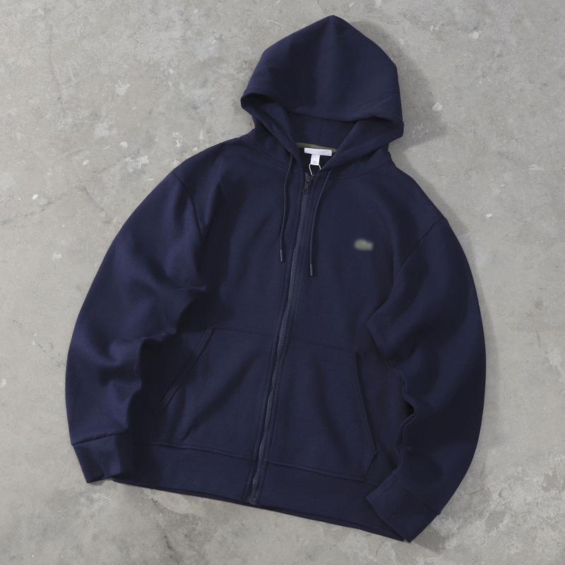 Unisex Alligator Fish Logo Embroidered Zipper Hoodie XL