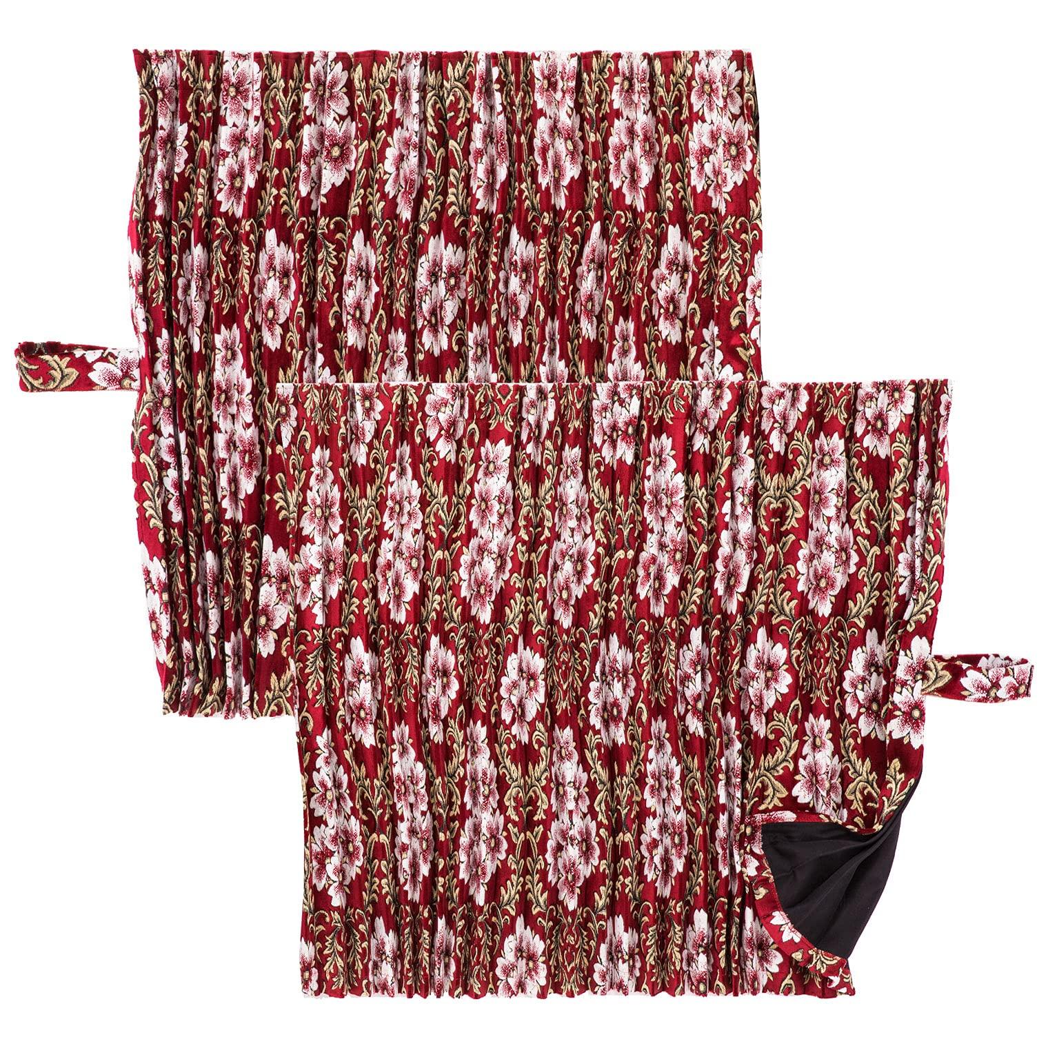 

Miyabi Truck Miyabi Blackout Premium Nap Curtains Blackout x Cherry Blossom Curtains, Curtains, Grade, (Pleated, Lining), W2400 H850, Red, KC-SAREPU