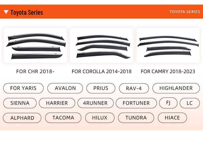 Suzuki Series Car Window Rain Guards - Injection Molded Rain Eyebrows