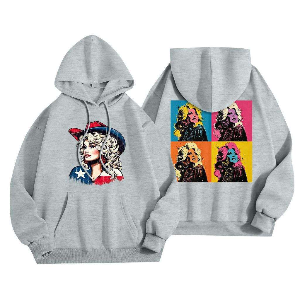 Unisex Printed Long Sleeve Pullover Hoodie Lightweight for Men and Women
