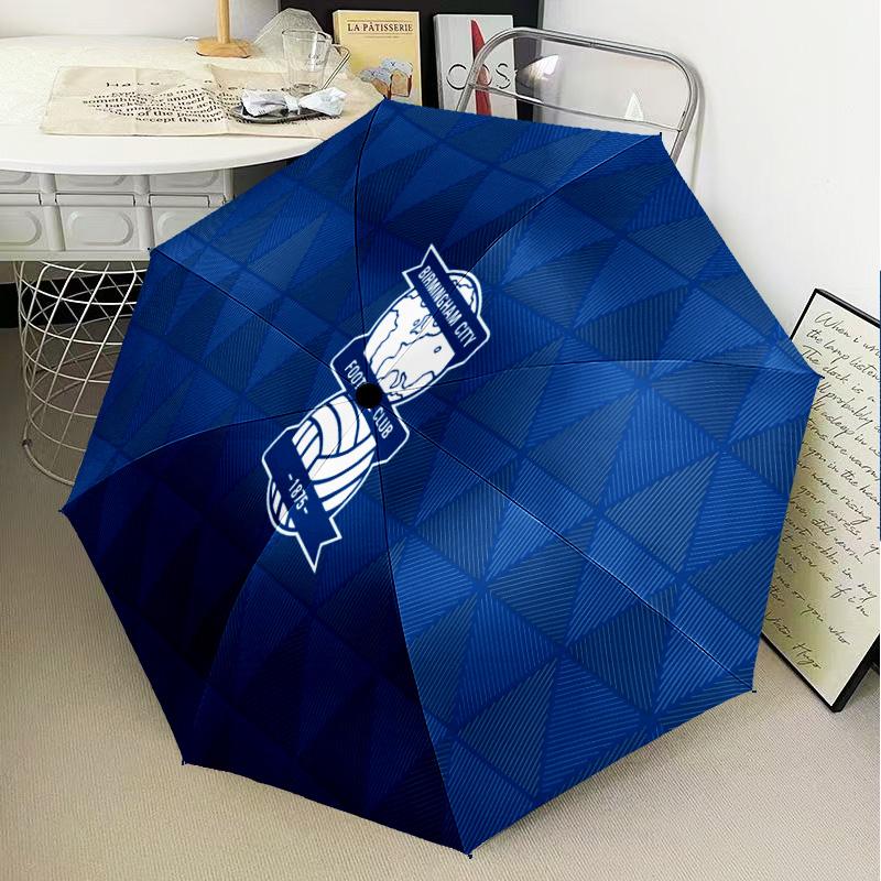 Parapluie Pliant Automatique Birmingham Football Club - Parapluie de Voyage à 8 Baleines avec Ouverture/Fermeture Automatique et Cadeaux Portables pour les vacances ou les anniversaires